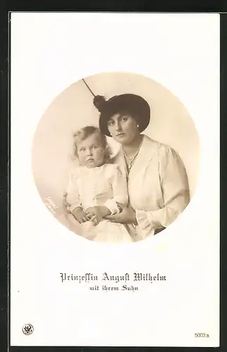 AK Prinzessin August Wilhelm mit ihrem Sohn