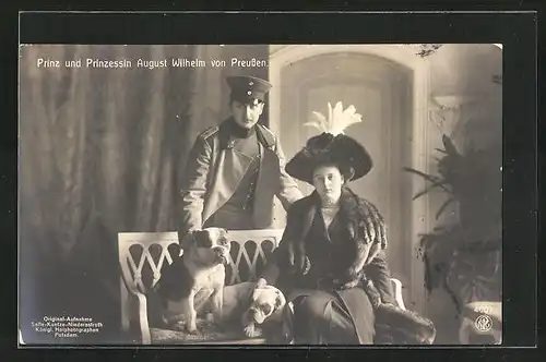 AK Prinz und Prinzessin August Wilhelm von Preussen