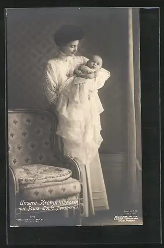 AK Kronprinzessin Cecilie mit Prinz Louis Ferdinand