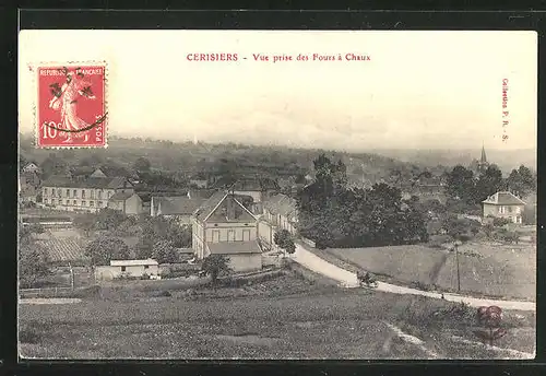 AK Cerisiers, Vue prise des Fours à Chaux