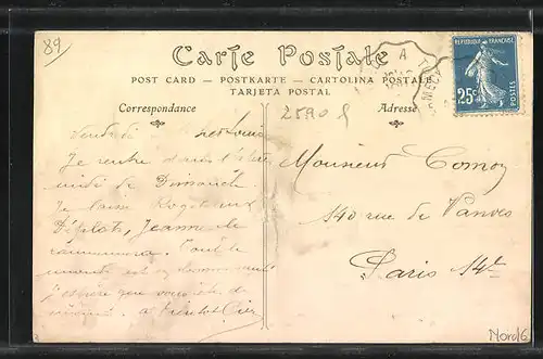 AK Toucy, Rue Pierre-Larousse, Strassenpartie