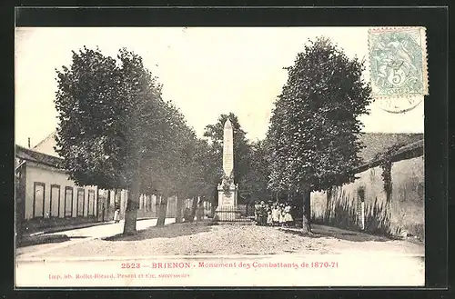 AK Brienon, Monument des Combattants de 1870-71