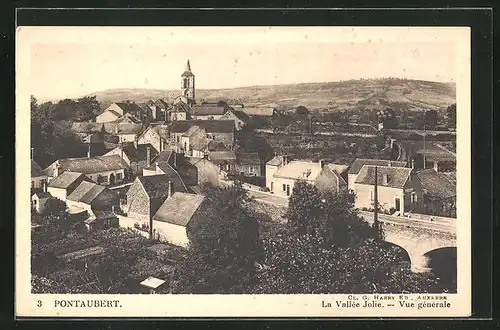 AK Pontaubert, La Vallée Jolie, Vue générale