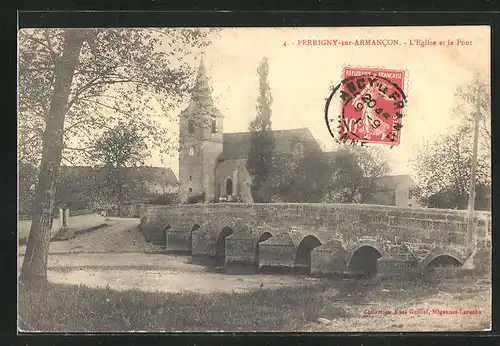 AK Perrigny-sur-Armancon, L`Eglise et le Pont