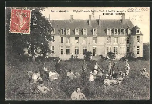 AK Passy, Hôpital Francais de New-York, Facade Ouest, Fondation Fitzgérald, Guerre 1914-15