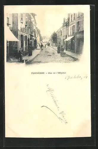 AK Tonnerre, Rue de l`Hôpital, Strassenpartie