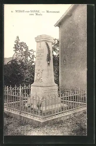 AK Merry-sur-Yonne, Monument aux Morts