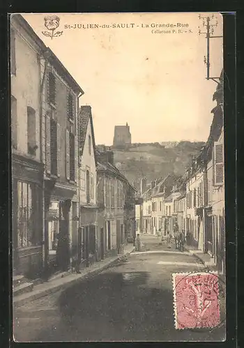 AK St-Julien-du-Sault, La Grande-Rue, Strassenpartie
