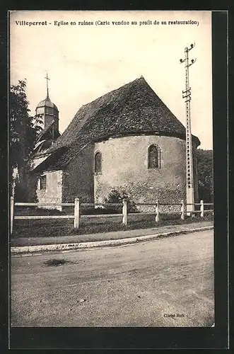 AK Villeperrot, Église en ruines