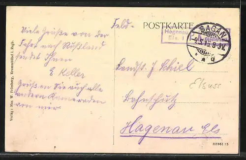 AK Dobrilugk, Deutsches Haus und Kriegerdenkmal
