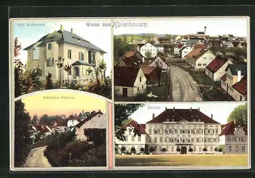 AK Haimhausen, Hotel Villa Buttersack, Bräuhaus Strasse, Schloss