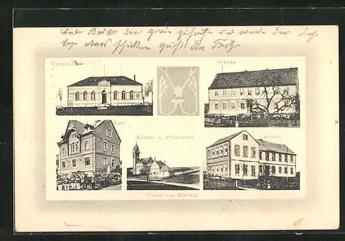 AK Bretnig, Turnhalle, Schule, Post und Kirche