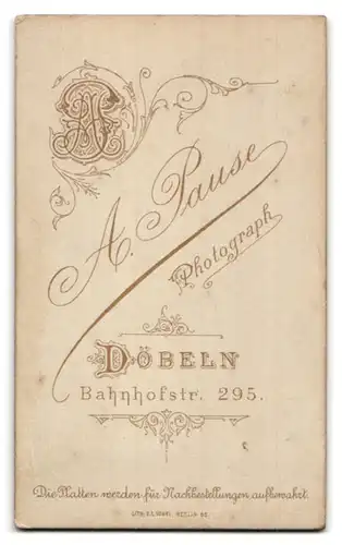 Fotografie A. Pause, Döbeln, Bahnhofstr. 295, Portrait elegant gekleidetes Fräulein mit Fächer in der Hand