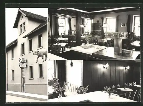 AK Oberleinach b. Würzburg, Gasthaus Zum Lamm, Innenansichten