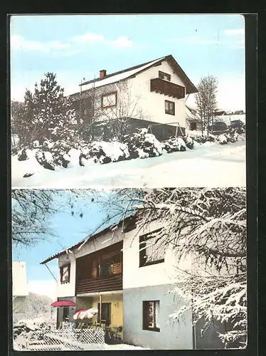 AK Eisenbach /Hochschwarzwald, Pension garni Haus Marianne im Winter, Unterer Herrenberg 11, Terrasse