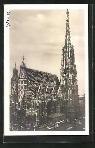 AK Wien, Stephansdom aus der Vogelschau