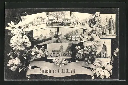 AK Villeblevin, Souvenir, Strassenpartien