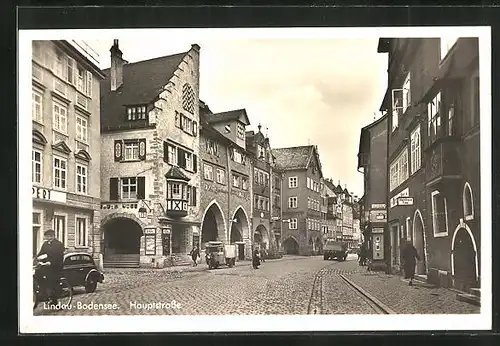 AK Lindau /Bodensee, Hauptstrasse mit Gasthaus