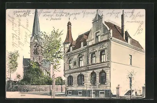 AK Werne, Evangelische Kirche und Postamt