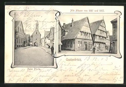 AK Quakenbrück, Hohe Pforte, Alte Häuser von 1667 und 1662