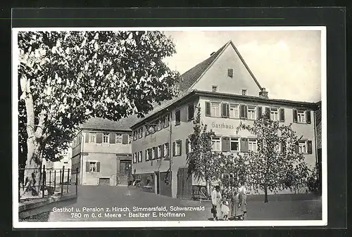 AK Simmersfeld /Schwarzwald, Gasthof u. Pension z. Hirsch