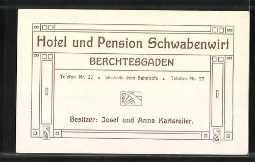 AK Berchtesgaden, Partei am Hotel Schwabenwirt