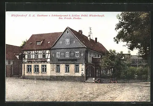 AK Wolfersdorf S. A., Partie am Gasthaus z. Schüsselgrund