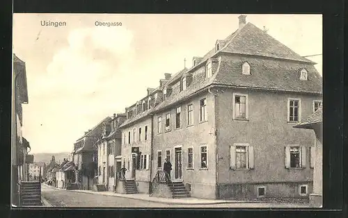 AK Usingen / Taunus, Obergasse mit Häuser