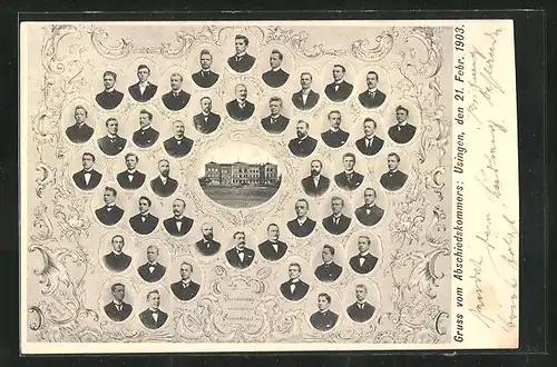 AK Usingen i. T., Gruss vom Abschiedkommers 1903