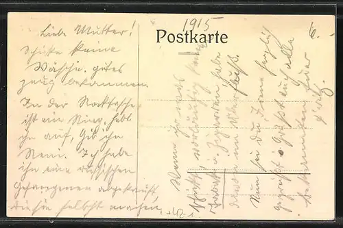 Künstler-AK Usingen i. T., Seminar 1913, Jüngling auf Pegasus