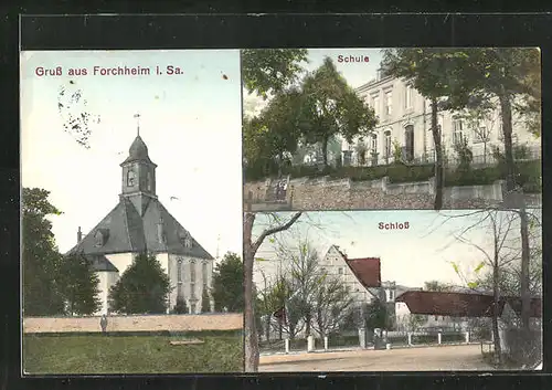 AK Forchheim i. Sa., Schule, Schloss, Kirche