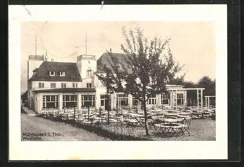 AK Mühlhausen i. Thür., Waldhotel, Garten