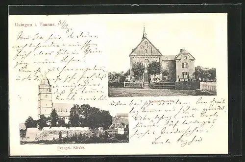 AK Usingen i. T., Katholische und Evangelische Kirche