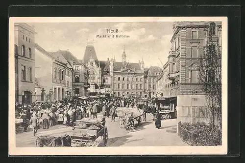 AK Neuss, Markt mit Rathaus