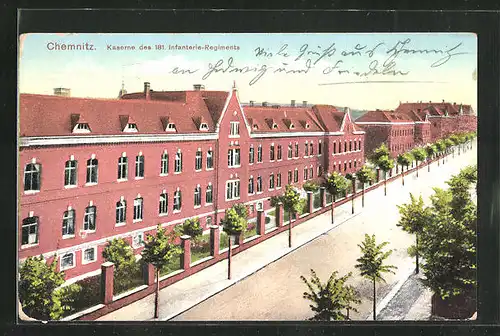 AK Chemnitz, Kaserne des 181. Infanterie-Regiments