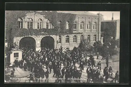 AK Wilhelmshaven, Eingang zur Kaiserl. Werft zur Mittagsstunde