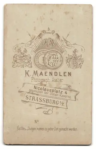 Fotografie K. Maendlen, Strassburg, Nicolausplatz 4, Portrait eines jugendlichen Soldaten