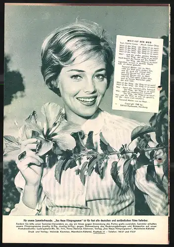 Filmprogramm DNF, Weit ist der Weg, Ann Savo, Leon Askin, Nayantara, Regie Wolfgang Schleif