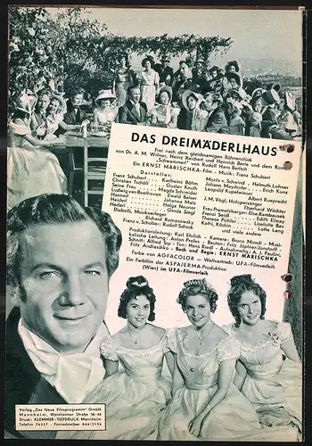 Filmprogramm DNF Nr. 4201, Das Dreimäderlhaus, Gustav Knuth, Lotte Lang, Gerda Siegl, Regie Ernst Marischka