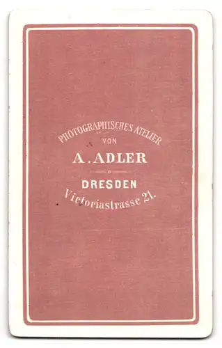 Fotografie A. Adler, Dresden, Victoriastrasse 21, Portrait zwei kleine Mädchen in modischen Kleidern