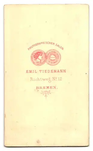 Fotografie Emil Tiedemann, Bremen, Richtweg 12, Herr im Anzug mit Backenbart