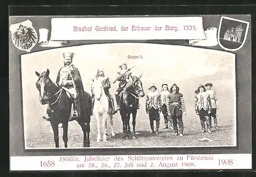 AK Fürstenau, 250jähr. Jubelfeier des Schützenvereins zu Fürstenau 1908, Gruppe 2