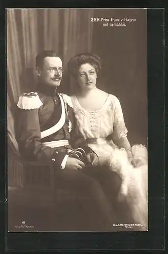 AK Prinz Franz von Bayern mit Gemahlin