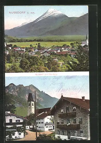 AK Nussdorf a. Inn, Ortsansicht mit Heuberg