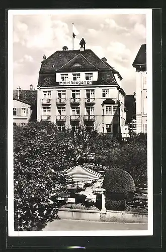 AK Lindau / Bodensee, Hotel Seegarten im Sonnenschein