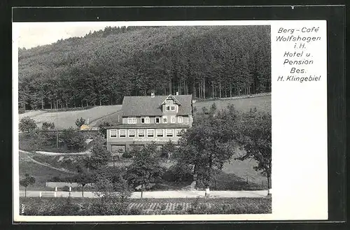 AK Wolfshagen i. H., Berg-Hotel u. Café