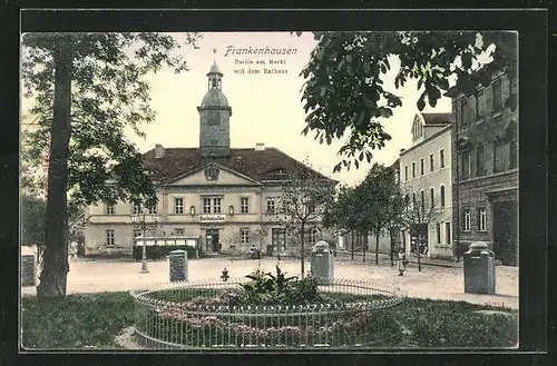 AK Frankenhausen, Partie am Markt mit dem Rathaus