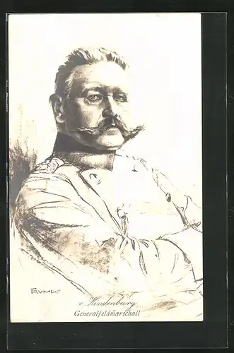 AK Generalfeldmarschall Paul von Hindenburg in Uniform