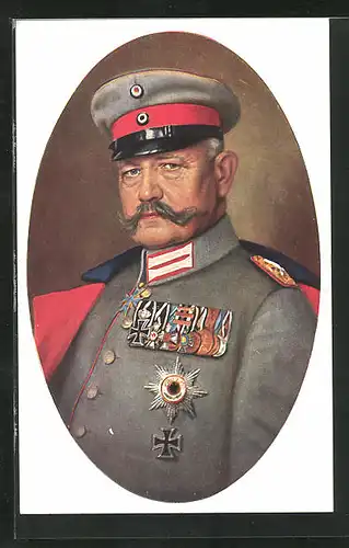 AK Generalfeldmarschall von Hindenburg in Uniform mit Schirmmütze