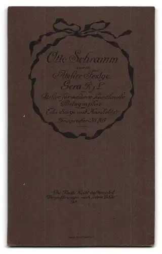 Fotografie Otto Schramm, Gera R. i. S., Portrait Mann im Anzug mit Kaiser Wilhelm Bart